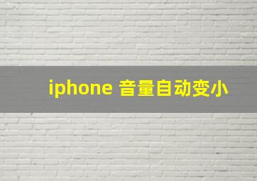 iphone 音量自动变小